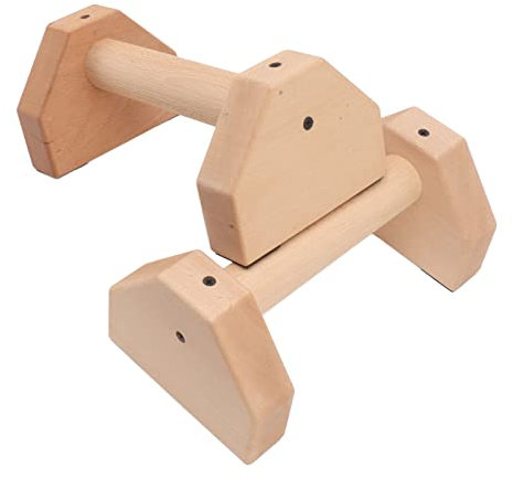Eeneme 2 Stück Liegestützgriffe aus Holz, rutschfest, Liegestützstange, Handstand, Parallettes, Stangen Drinnen und Draußen (25 cm)