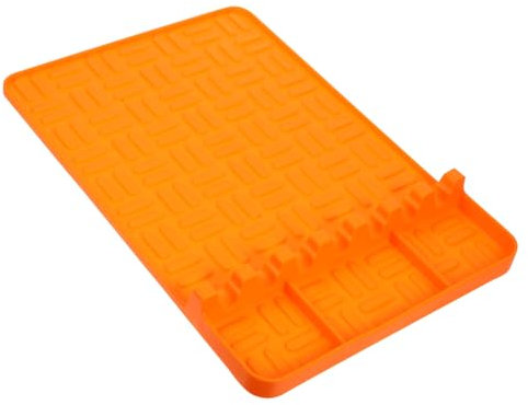 BCOATH Grill-Seitenablagematte Silikon-Aufbewahrungsmatte für Grillwerkzeuge Spatelmatte rutschfeste Grillutensilienunterlage leicht zu reinigen Orange