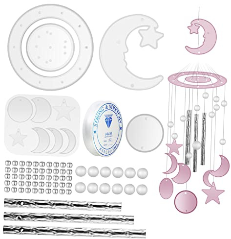 HAPINARY Kit de Moules Silicone Réutilisables pour Carillons Éoliens Soi-même, Flexible et Adapté aux Loisirs Créatifs DIY, 1 Set Complet pour Fabrication Artisanale
