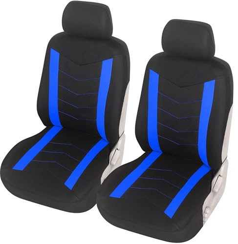 Upgrade4cars Autositzbezüge Set für die Vordersitze blau | Auto-Schonbezüge Universal Schwarz Auto-Sitzbezug Sommer Winter | Autozubehör Innenraum | Geschenke für Frauen und Männer