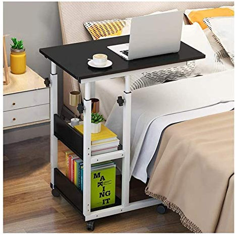 SFNIOKFG Überbetttisch mit Rollen, Nachttisch, C-förmiger Sockel, Laptop-Schreibtisch, Home-Office-Überbetttisch, mobiler Computertisch auf Rollen, Betttisch über dem Bett, Sofa, Laptop-Bei