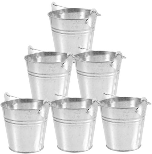MUCKLILY 6pcs Holiday Candy Bucket Party Bucket Candy Handle for Wedding Snack Basket Occasions Small Mini for and Decorations