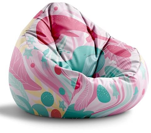 DreamRoots Sitzsack Kinder Bean Bag, Wave, Gr. M | Sitzkissen Kinder Boden, Kinderzimmer Möbel, Sitzsäcke fürs Kinderzimmer, mit Füllung