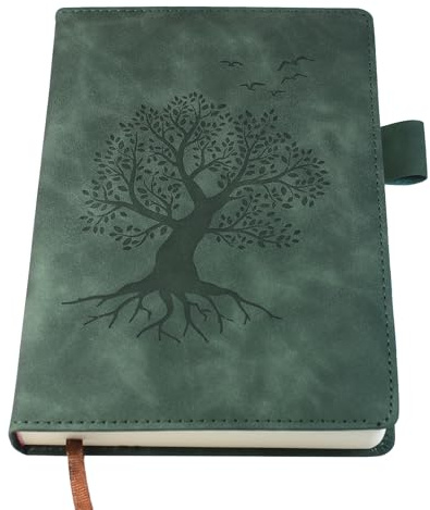 A5 linjerad anteckningsbok dagbok – inbunden verkställande anteckningsböcker med premium tjockt papper, livets träd, design, 20 cm x 15 cm, 360 sidor, perfekt för kontor hem skola affärer skrivning