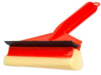 HOMESHOPA 1pk 2 In 1 Double Sided Window Cleaning Squeegee with Rubber Blade & Foam Sponge, Compact Glass Window Wiper, Multipurpose Cleaning Tool, Scrubber for Car, Home, Glass, Shower Doors