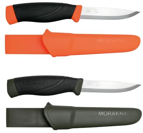 Morakniv Outdoor Messer mit Scheide - 2-Pack Grün/Orange - Mora Companion HeavyDuty C - 3,2 mm - Jagdmesser Feststehende Klinge aus Kohlenstoffstahl - Hergestellt in Schweden - Survival Messer