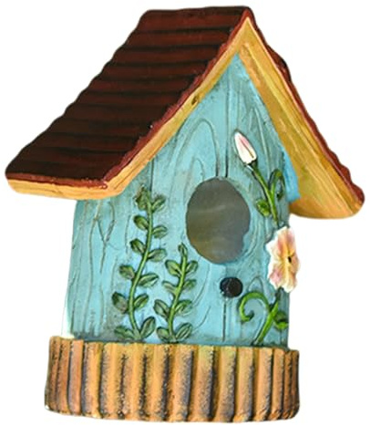 Vogelhäuser für den Außenbereich, Kunstharz, hängbares Vogelhaus, bunter Nistkasten, dekoratives Haustierhaus, Gartendekoration, Baumhalterung, Ornamente für