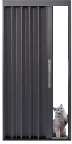 Portes coulissantes en accordéon modernes en aluminium pour grands espaces avec mécanisme de verrouillage sécurisé, disponibles en différentes tailles et couleurs.