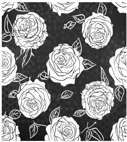 White Roses - Copertura magnetica per porta della lavastoviglie, magnete per frigorifero, copertura magnetica per lavastoviglie da cucina