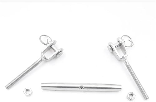 MRVAKDYDI Tendeur de Fil de Fer à Crochet et à œil, 1 pièce M5 à M24 en Acier Inoxydable 304/316 tendeur de câble métallique tendeur connecteur serré(316 Stainless Steel,M5)