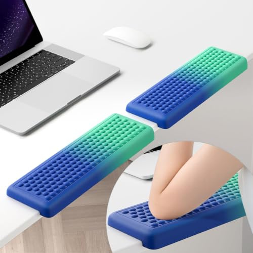 Hsurbtra L-förmiges Schreibtisch-Ellenbogenpolster, 2-teiliges weiches Memory-Schaum-Ellenbogenpolster mit rutschfester Gummibasis, ergonomisches Schreibtischkantenpolster Handgelenkauflage für Büro