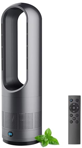 Ventilatore a torre caldo e freddo con telecomando, 45,7 cm, oscillante 80°, 8 velocità, timer 8H, display a LED, ventilatore a circolazione d'aria, purificatore d'aria, ventilatore da terra