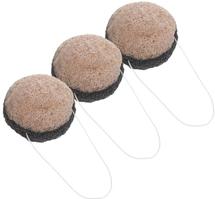 Esponja Desmaquillante 3piezas de Doble Cara para Limpieza Facial | Carbón de Bambú, Exfoliación Delicada y Uso Reutilizable, Apta para Ducha y Baño, Tipo de Piel
