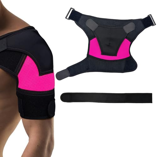 PONGH Verstellbar Schulterbandage, Atmungsaktivem Neopren Schulter Unterstützung Bandage, Schulterstütze Sanfte für Herren und Frauen Verletzungsprävention Genesung Sportverletzungen