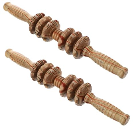 Bauchmassagegerät, 2 Stück mit Rollendesign, Khaki | Massagezubehör für Rücken und Bauch, Kompaktes Massagewerkzeug, für Fitness und Ältere Nutzer
