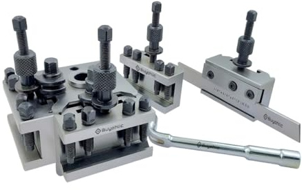 Buyohlic T63 Quick Change Tool Post Holders for Lathes (2xStandard, 1xParting 1xV-Boring Holder 1xBlock)