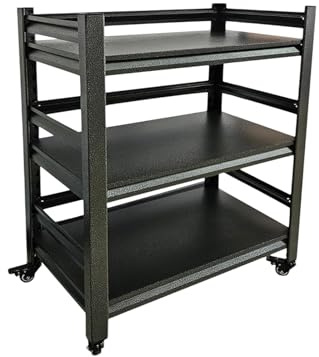 NMGBRDM Standregal Metall Schwerlast - Verstellbares Lagerregal mit Rollen, Einfach zu Montieren für Garage, Keller, Werkstatt & Bücheregal (60×40×80cm（3-tire)