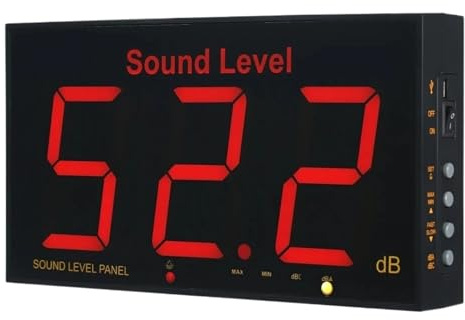 Fonometro, Misuratore di livello sonoro con ampio schermo LCD, misuratore di livello sonoro digitale da parete, tester di monitoraggio del rumore