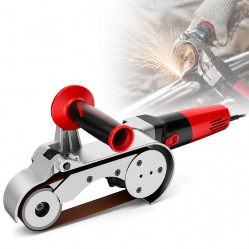 Pulidora Para Acero Inoxidable 1100 W, Lijadora De Banda Para Tubos Con 6 Velocidades Ajustables, Ideal Para Pulido, Lijado Y Acabado De Tuberías Metálicas