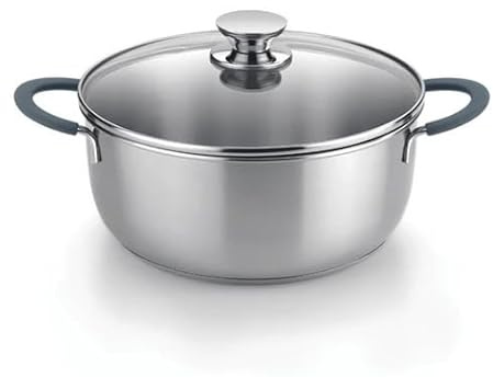 BRA Master | Cacerola 16 cm, acero inoxidable, Sin Antiadherente, Sin PFOA, Full Induction, Apta para todo tipo de Cocinas, Asas acero inoxidable recubiertas de Silicona