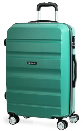 ITACA - Maleta Mediana con 4 Ruedas Giratorias para Viajes Largos Tipo Trolley Ideal como Maletas de Viaje Grandes 23 Kilos y Maleta Viaje Mediana Resistentes, Aguamarina