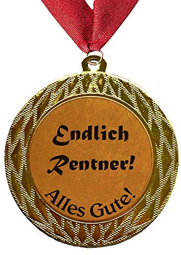 Larius Group Medaille Orden Endlich Rentner BZW. Ihr Wunschtext Geschenk für Rentner Zum Renteneintritt
