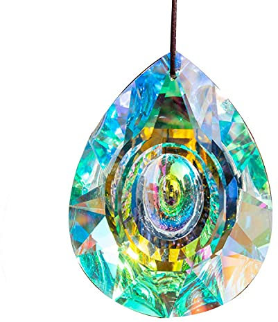 Prisma de cristal para ventana, colgante de cristal arcoíris, 89 mm, piezas de lámpara de araña AB