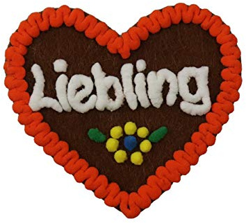Anstecker Filzherz Liebling für Junggesellinnenabschied Junggesellenabschied Heimatfest Dirndl Accessoires mit Namen - Namensschild Herz personalisiert Button Brosche Ansteckbutton Wunschbeschriftung