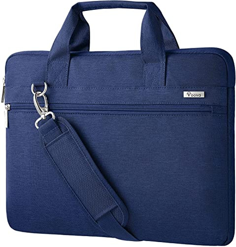 Voova Laptop Bag 17.3 Inch, Waterproof Case with Shoulder Strap, Blue | Waterproof Oxford case with soft lining, thick foam, storage pockets, adjustable strap and handle for 17-17.3 inch laptops.
