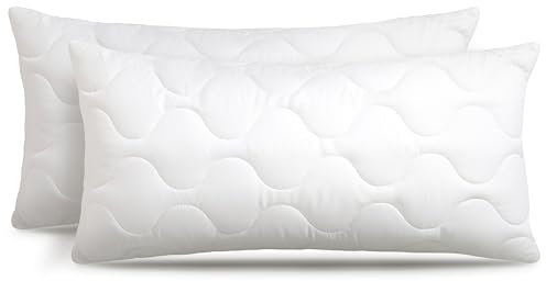 Siebenschläfer Kopfkissen 40x80 2er Set – Nachfüllbares Kissen Doppelpack mit Mikrofaser-Füllung (40 x 80 cm)
