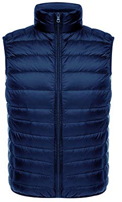 Packable Down Gilet Men Lightweight Ultra Light Down Vest Men Padded Gilet Mens Quilted Gilet Men Puffer Gilets Plus Size Sleeveless Puffer Jacket Men Puffer Vest Down Filled Gilet for Men Navy XL