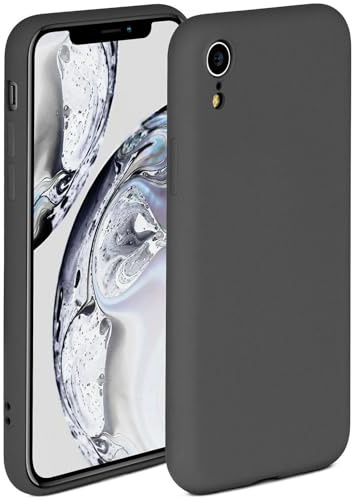 ONEFLOW Soft Case für iPhone XR Hülle aus Silikon mit Kameraschutz, Silikonhülle mit erhöhtem Schutz fürs Display, Backcover Schutzhülle, weiche Handyhülle, Anthrazit