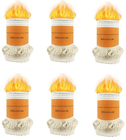 XFAK Baumwolle Dochte Für Petroleum Terrasse Petroleumofen Dochte Ersatzdocht Für Petroleumofen Effiziente Verbrennung Für Zeltheizung/Campingkocher (Color : 6 Wicks)
