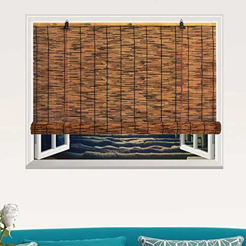 Bambusrollo Outdoor Wetterfest,Regenschutz Balkon,Natural Schilf Vorhang Bambus Sichtschutz,Vorhänge Rollo Jalousie,Sonnenschutz,Atmungsaktiv,für Terrassen Wintergarten Dachterrasse ( Size : W130xH230