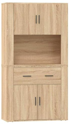 vidaXL Aparador Alto Madera contrachapada Color Roble