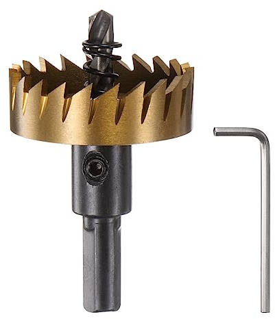 sourcing map Lochsäge, 42 mm, M35 HSS (Hochgeschwindigkeitsstahl), titanbeschichtet, Bohrer, Schneider für Edelstahl, Aluminiumlegierung, Metall, Holz, Kunststoff