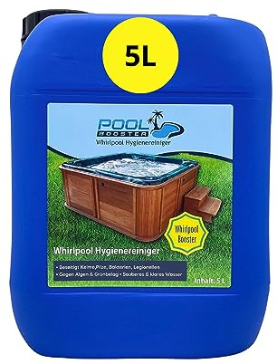 POOL BOOSTER Whirlpool Booster 5 L I Wasserpflege für Whirlpool I Pool Reiniger für klares Wasser I Whirlpool Pflege gegen Algen & Bakterien I für Dauer- & Schockchlorung geeignet