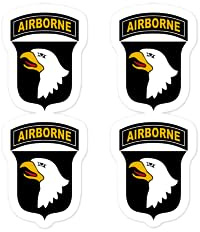 4 Pack 101st Airborne Weather Resistant Vinyl Sticker Army Veteran Printed in The USA