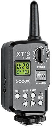 Godox XT16 2.4GHz WIRELESS 16 Channel Radio Flash Strobe Lighting Trigger Battery Powered Universal Hot-Shoe Cross-Compatible Design 16 Channels & Groups 50m Working Range