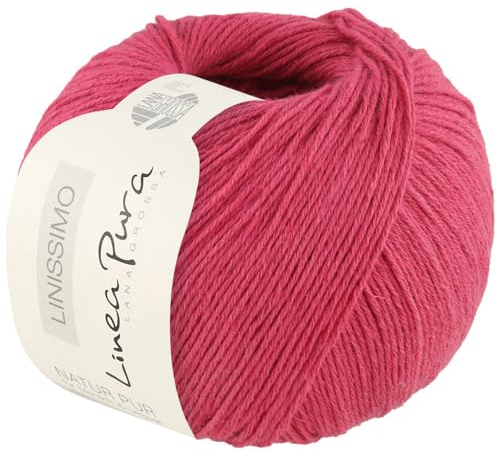 LANA GROSSA Linissimo | Leichtes, locker verzwirntes Baumwoll-Leinengarn | Handstrickgarn aus 50% Baumwolle & 50% Leinen | 50g Wolle zum Stricken & Häkeln | 187m Garn FB6