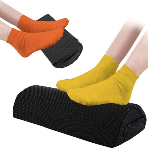 SHUESS Poggiapiedi da scrivania, poggiapiedi sotto la scrivania, cuscino ergonomico per poggiapiedi, ideale per l'ufficio domestico, allevia il dolore alle spalle e alla schiena, nero