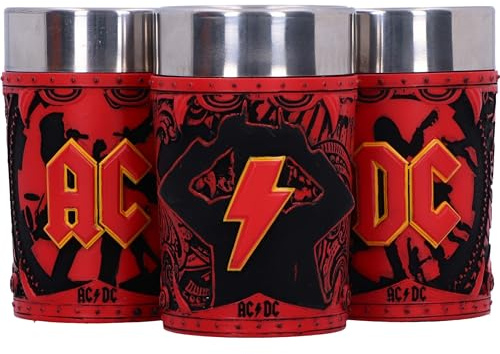 Nemesis Now ACDC-Logo-Set mit 3 Schnapsgläsern, 8,7 cm, Harz, offizielles ACDC-Merchandise, ACDC-Sammelbecher-Set, drei ACDC-Schnapsgläser, gegossen aus feinstem Harz, fachmännisch handbemalt | Handbemalte Rockband-Merchandise, offiziell lizenziertes ACDC, Geschenk für Heavy Metal Fans