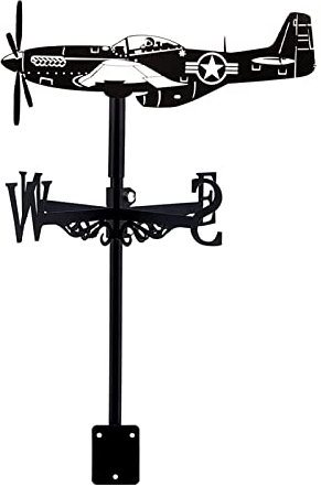 ANSAIR Girouette de Bombardier de Chasse rétro, girouette de Toit en Fer forgé, kit d'indicateur de Direction du Vent de Style européen for girouette, décoration de Jardin extérieur