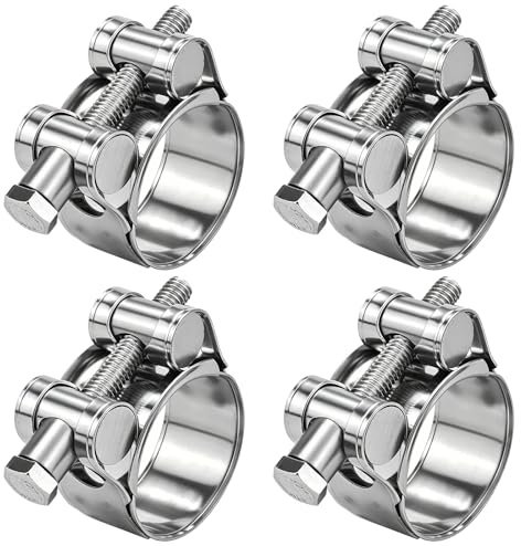 Fomiata Gelenkbolzenschelle 4 Stk 29-31mm, Edelstahl T-Bolzen rostfrei | 20mm Bandbreite, 0.6mm Dicke, DIN 3017, 5Nm, für Turbo Ansaug Kühlerschlauch, einstellbar