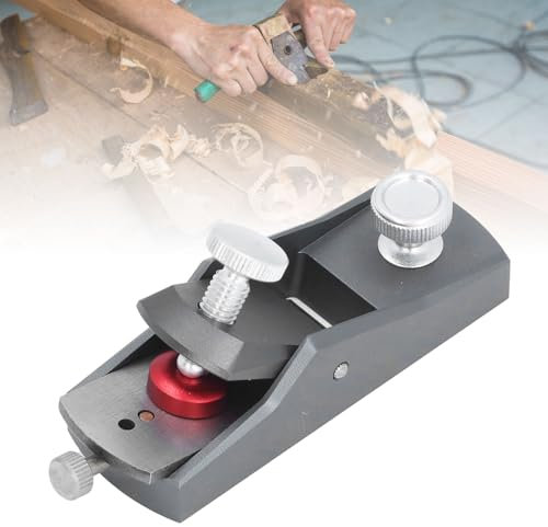 Petite Raboteuse à Main Raboteuse à Bois en Alliage D'aluminium VG10 en Acier à Fond Plat Manuel Petite Raboteuse de Coupe Profondeur de Coupe Réglable Outil de Rabot de Bloc de