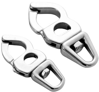 HAIWEN Marine 316 Stainless Steel Quick Release Snap Shackle,360 Degree Rotation Sailing Rigging Fast Eye Snap Hook (2Pcs, Length:101mm/4)
