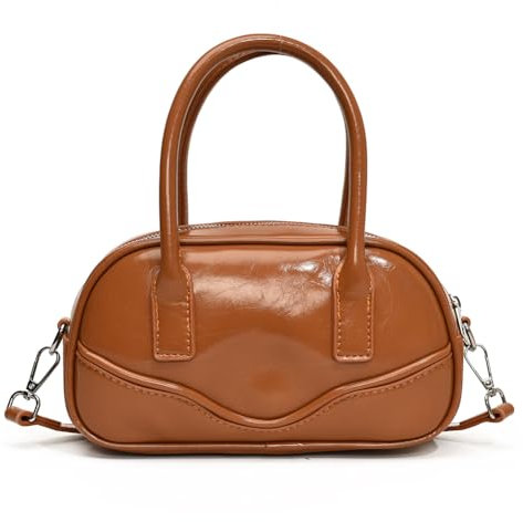 Fiorky Hand-Bowling-Tasche, PU-Leder, lässig, kleine quadratische Tasche, modische Tasche mit Griff oben for Damen, Arbeit, Einkaufen, Reisen