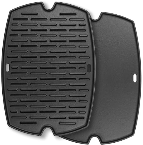 7582 Gusseisen Grillplatte für Weber Q1000 Grill, für Weber Q100 Q1000 Q1200 Q120 Q140 Q1400 Grillteile, für 7582 Rost 6558 Full Size Griddle Inserts, Baby Q Ersatz, Flat Top Plate Zubehör