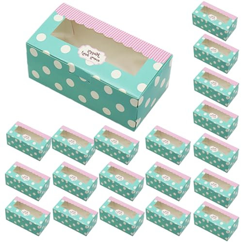 ZQuintuplian 20 Pcs Cake Boxes, Candy Sweet Boxes with Window 5.31 * 2.76 * 1.97inch Cookie Boxes For Gift Bakery Container Set Suitable for Home Baking Party Wedding Cupcakes Muffins Desserts
