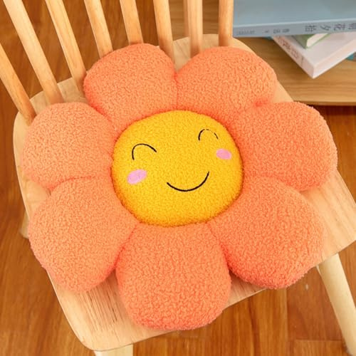 Blume Stuhlkissen, Blumenförmige Wurfkissen, Blumen bodenkissen Groß, Weiches Sitzkissen, Plüschkissen, Sofa-Pads für Mädchenzimmer, Babyzimmer, Heimdekoration Aesthetic Kinderzimmer (Rosa,40 cm)